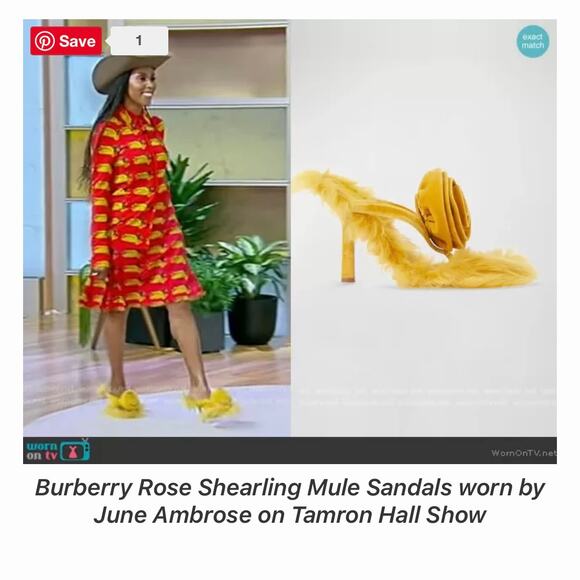 NIB BURBERRY $1190 Size 37 Yellow Step Rose Heeled Sandals Blogger's Fav - Picture 4 of 14